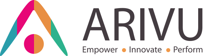 Arivu logo and icon with 'Empower, Innovate, Perform' text